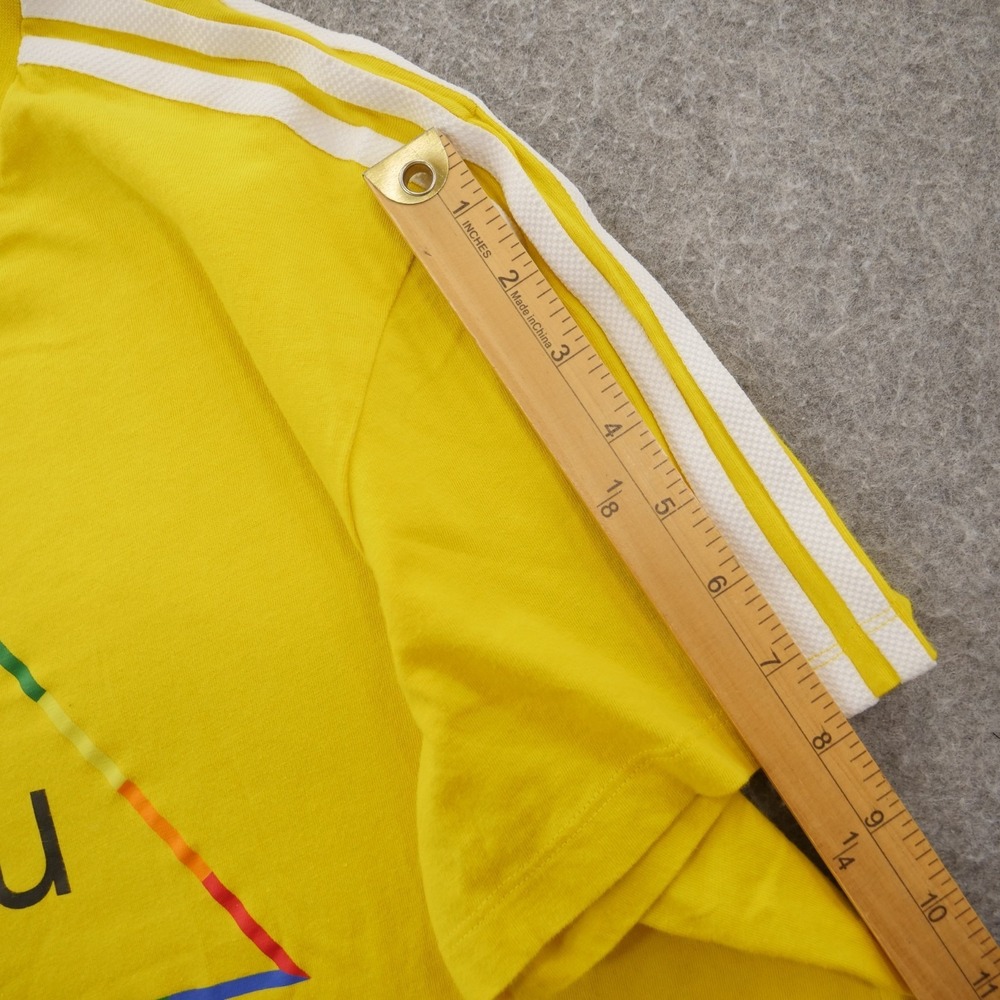 Adidas x Pharrell Williams Top Womens Medium Yellow Shirt Hu Human Graphic Print - Picture 9 of 11